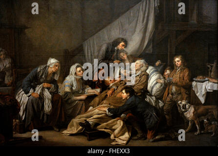 Jean-Baptiste Greuze (1725-1805). Französischer Maler. Pietät (gelähmten), 1763. Die Eremitage. Sankt Petersburg. Russland. Stockfoto