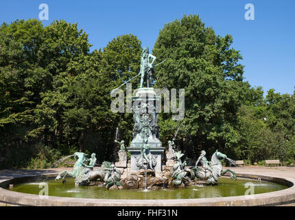 Neptunbrunnen, Stadtpark, Nürnberg, Mittelfranken, Franken, Bayern, Deutschland Stockfoto