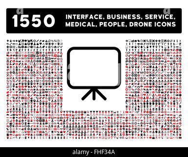 Präsentation-Bildschirm-Symbol und weitere Schnittstelle, Geschäft, Werkzeuge, Menschen, medizinische, Auszeichnungen, flache Vektor-Icons Stockfoto
