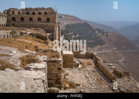 Die Ruinen der historischen Burg Kerak, Haschemitischen Königreich Jordanien, Nahost. Stockfoto