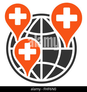 Weltunternehmen Klinik-Symbol Stockfoto