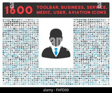 Manager-Symbol mit großen Piktogramm-Sammlung Stockfoto