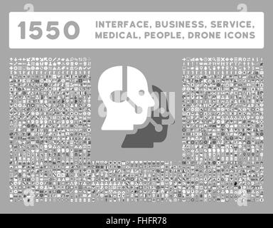 Schnittstelle, Geschäft, Werkzeuge, Menschen, Medizin, vergibt Vektor-Icons Stockfoto