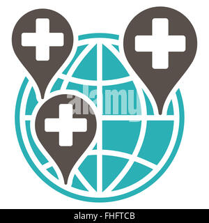 Weltunternehmen Klinik-Symbol Stockfoto