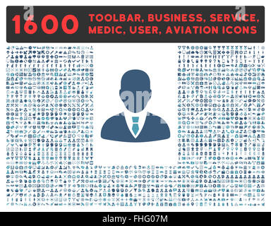Manager-Symbol mit großen Piktogramm-Sammlung Stockfoto