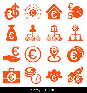 Euro Banking-Geschäft und Service-tools-Symbole Stockfoto