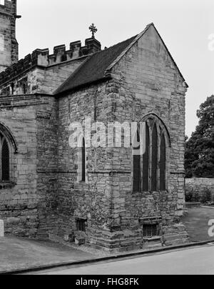 WNW im angelsächsischen Chor & Krypta der St Wystan Kirche, Repton, Derbyshire suchen: Krypta wurde als Mausoleum von Mercian Königsfamilie genutzt. Stockfoto