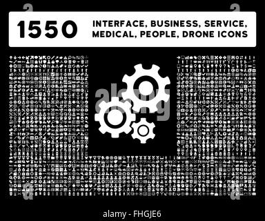 Schnittstelle, Geschäft, Werkzeuge, Menschen, Medizin, vergibt Vektor-Icons Stockfoto