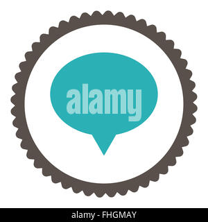 Banner flach grau und blaugrünen Farben runden Stempel-Symbol Stockfoto