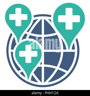 Weltunternehmen Klinik-Symbol Stockfoto