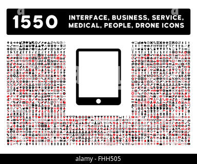 Tablet-Symbol und weitere Schnittstelle, Geschäft, Werkzeuge, Menschen, medizinische, Auszeichnungen, flache Vektor-Icons Stockfoto