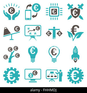 Euro Banking-Geschäft und Service-tools-Symbole Stockfoto