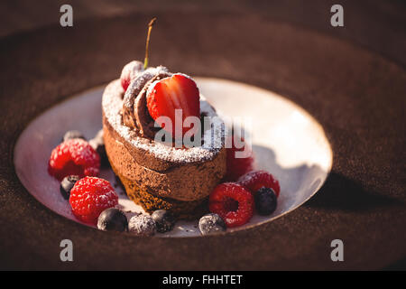 Nahaufnahme von Schokoladendessert Stockfoto