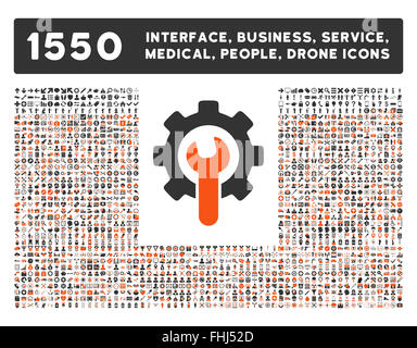 Schnittstelle, Geschäft, Werkzeuge, Menschen, Medizin, vergibt Vektor-Icons Stockfoto
