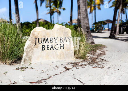 Postsowjetischer Bay, Long Island, Antigua, West Indies Stockfoto