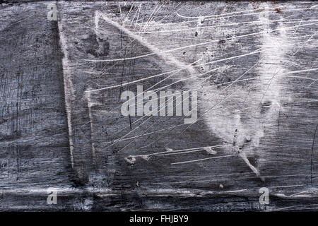 Hintergrund und Textur aus Blech ist zerkratzt. Stockfoto