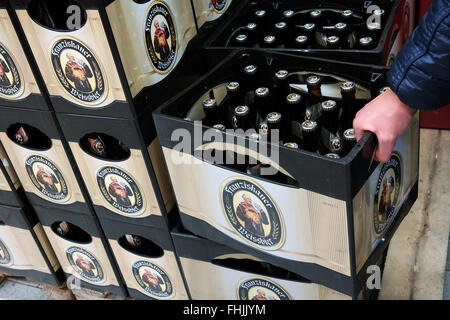 Franziskaner Weißbier Kisten Stockfoto