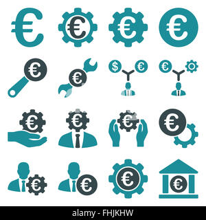 Euro Banking-Geschäft und Service-tools-Symbole Stockfoto