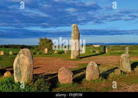 Portugal, Alentejo: Prähistorischen Steinen Cromlech von Xerez Stockfoto