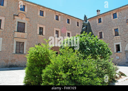 Mallorca, Balearen, Spanien: das Heiligtum (Lluc Santuari De Lluc), ein Kloster und Wallfahrtsort gegründet im 13. Jahrhundert in Escorca Stockfoto