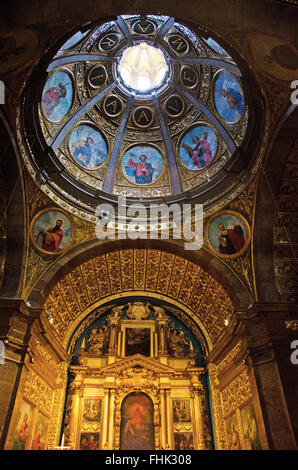 Mallorca, Balearen, Spanien: die Decke mit Fresken in der Kirche der Madonna von den Engeln in Pollenca Stockfoto