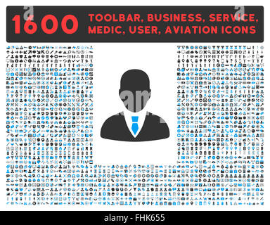 Manager-Symbol mit großen Piktogramm-Sammlung Stockfoto