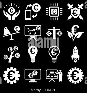 Euro Banking-Geschäft und Service-tools-Symbole Stockfoto