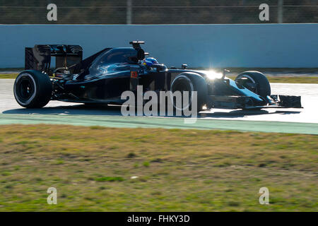 Montmelo, Spanien. 25. Februar 2016. Driver Max Verstappen.  Toro-Rosso-Team. Formel 1 Testtage am Circuit de Catalunya. Montmelo, Spanien. 25. Februar 2016 Credit: Miguel Aguirre Sánchez/Alamy Live-Nachrichten Stockfoto