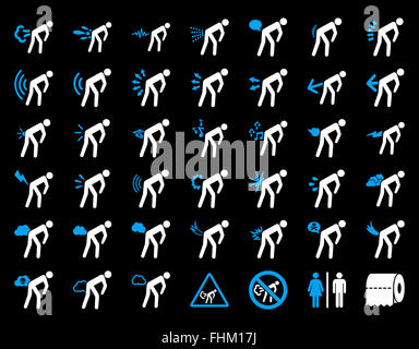 Gestank-Männer-Icon-Set Stockfoto