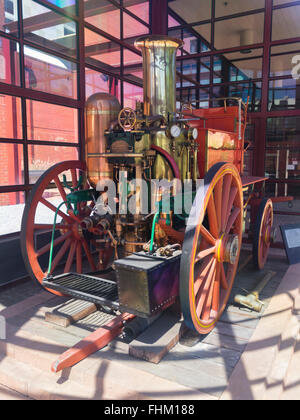 Pferdekutsche Shand Mason Feuer Dampflokomotive, gebaut 1895 in London, auf dem Display an Adelaide Metropolitan Fire Service, Australien. Stockfoto