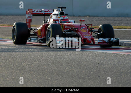 Montmelo, Spanien. 25. Februar 2016. Fahrer Räikkönen.  Ferrari-Team. Formel 1 Testtage am Circuit de Catalunya. Montmelo, Spanien. 25. Februar 2016 Credit: Miguel Aguirre Sánchez/Alamy Live-Nachrichten Stockfoto