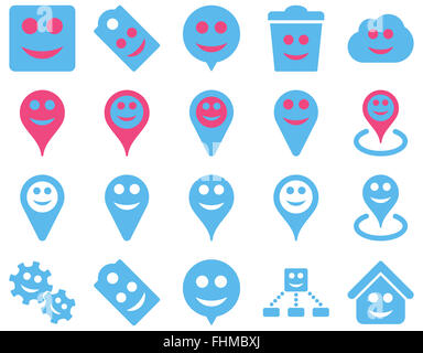 Werkzeuge, Emotionen, lächelt, Karte Marker Symbole Stockfoto