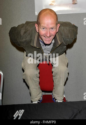 Eddie The Eagle Edwards besucht Collectormania 19 im Stadion: mk, Milton Keynes, Bucks, UK - 25. Mai 2013 Stockfoto