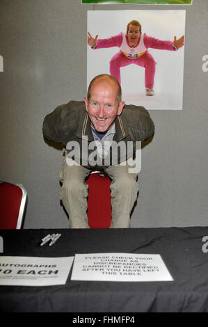 Eddie The Eagle Edwards besucht Collectormania 19 im Stadion: mk, Milton Keynes, Bucks, UK - 25. Mai 2013 Stockfoto