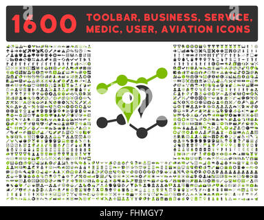 Geo-Trends-Symbol mit großen Piktogramm-Sammlung Stockfoto