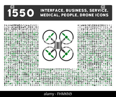 Schnittstelle, Geschäft, Werkzeuge, Menschen, Medizin, vergibt Vektor-Icons Stockfoto