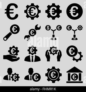 Euro Banking-Geschäft und Service-tools-Symbole Stockfoto