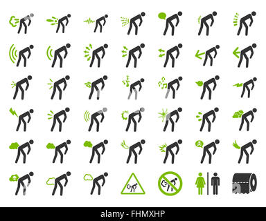 Gestank-Männer-Icon-Sammlung Stockfoto