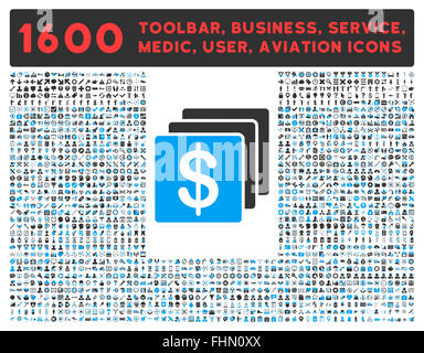 Finanzen-Symbol mit großen Piktogramm-Sammlung Stockfoto