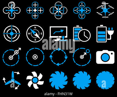 Luft-Drohne und Quadcopter Symbole Stockfoto