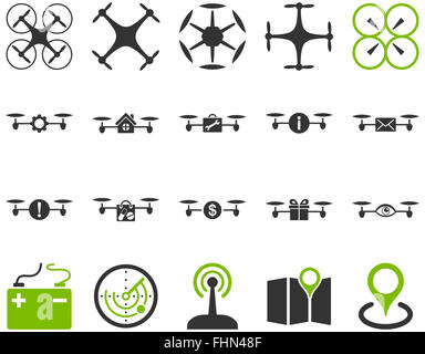 Luft-Drohne und Quadcopter Symbole Stockfoto