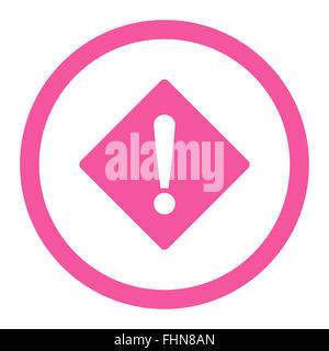 Flache rosa Farbe gerundet Raster Fehlersymbol Stockfoto