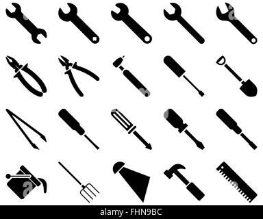 Geräte und Werkzeuge Symbole Stockfoto