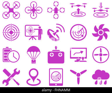 Luft-Drohne und Quadcopter Symbole Stockfoto