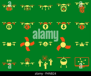 Luft-Drohne und Quadcopter Symbole Stockfoto