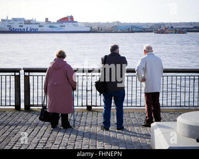 Blick auf den Fluss Mersey. Stockfoto