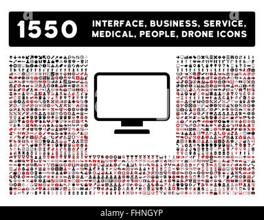 Symbol "Monitor" und weitere Schnittstelle, Geschäft, Werkzeuge, Menschen, medizinische, Auszeichnungen, flache Vektor-Icons Stockfoto