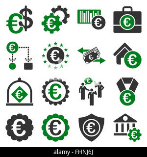 Euro Banking-Geschäft und Service-tools-Symbole Stockfoto