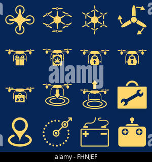 Luft-Copter-flache Icon-set Stockfoto