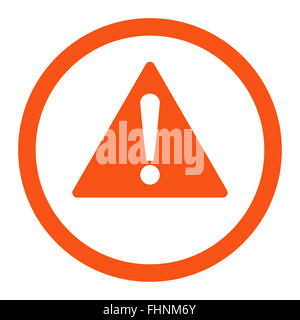 Warnung flach orange Farbe Vektor Icon gerundet Stockfoto